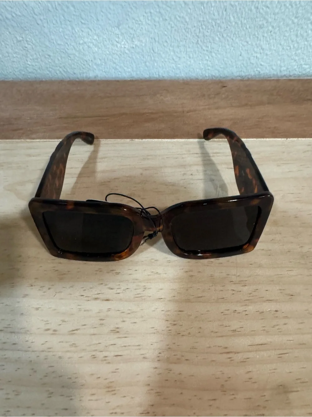 SA106 Womens Thick Temple Square Rectangle Sleek Plastic Clean Sunglasses